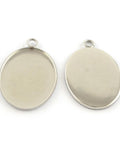 Pendant Cabochon Settings, Milled Edge Bezel Cups, 304 Stainless Steel, Oval, Tray: 25x18mm Pendant Cabochon Settings, Milled Edge Bezel Cups, 304 Stainless Steel, Oval, Tray: 25x18mm