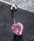 Piercing Jewelry, Brass Cubic Zirconia Navel Ring, Belly Rings, with 304 Stainless Steel Bar, Heart, Platinum, Pearl Pink, 20x8mm Piercing Jewelry, Brass Cubic Zirconia Navel Ring, Belly Rings, with 304 Stainless Steel Bar, Heart, Platinum, Pearl Pink, 20x8mm