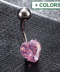 Piercing Jewelry, Brass Cubic Zirconia Navel Ring, Belly Rings, with 304 Stainless Steel Bar, Heart, Platinum, Pearl Pink, 20x8mm Piercing Jewelry, Brass Cubic Zirconia Navel Ring, Belly Rings, with 304 Stainless Steel Bar, Heart, Platinum, Pearl Pink, 20x8mm