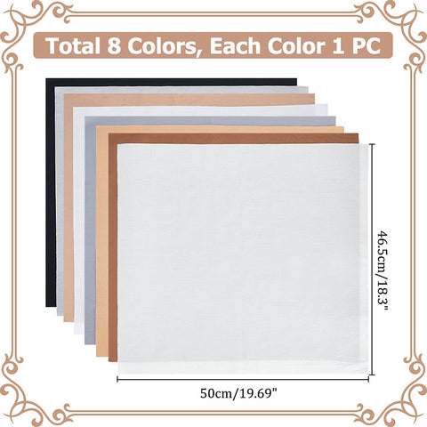 Plain Cotton Fabric Squares for Patchwork – Mixed Colours, 8pcs Set Plain Cotton Fabric Squares for Patchwork – Mixed Colours, 8pcs Set