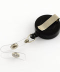 BLACK Plastic Clip-On Retractable Badge Holders, Tag Card Holders Plastic Clip-On Retractable Badge Holders, Tag Card Holders