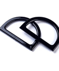 BLACK Plastic D Shape Purse Handles, 85x120x8mm Plastic D Shape Purse Handles, 85x120x8mm
