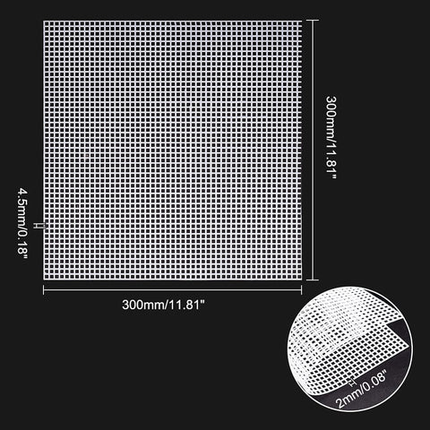 Plastic Mesh Canvas Sheets for Embroidery & Yarn Crafts – White, 300×300×2 mm Plastic Mesh Canvas Sheets for Embroidery & Yarn Crafts – White, 300×300×2 mm