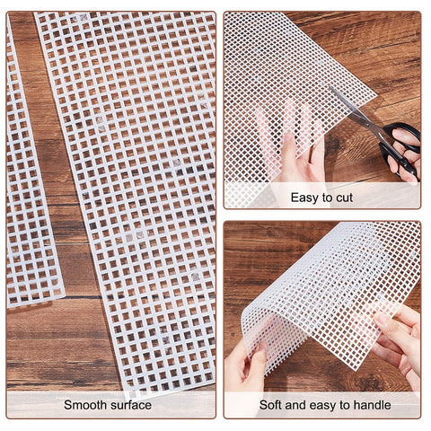 Plastic Mesh Canvas Sheets for Embroidery & Yarn Crafts – White, 300×300×2 mm Plastic Mesh Canvas Sheets for Embroidery & Yarn Crafts – White, 300×300×2 mm