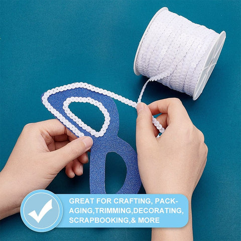 Plastic Paillette Beads, Sequins, Ornament Accessories, Flat Round, White Plastic Paillette Beads, Sequins, Ornament Accessories, Flat Round, White