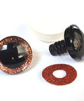 12mm - Brown Plastic Safety Craft Eye, with Spacer, PU Sequins Ring, for DIY Doll Toys Puppet Plush Animal Making Plastic Safety Craft Eye, with Spacer, PU Sequins Ring, for DIY Doll Toys Puppet Plush Animal Making
