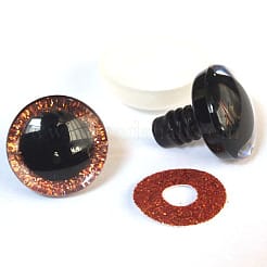 12mm - Brown Plastic Safety Craft Eye, with Spacer, PU Sequins Ring, for DIY Doll Toys Puppet Plush Animal Making Plastic Safety Craft Eye, with Spacer, PU Sequins Ring, for DIY Doll Toys Puppet Plush Animal Making