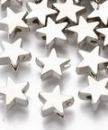 Plating ABS Plastic Beads, Star, Platinum, 8x8.5x3.5mm Plating ABS Plastic Beads, Star, Platinum, 8x8.5x3.5mm