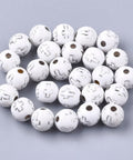 WHITE Plating Acrylic Beads, Silver Metal Enlaced, Round with Cross, 8mm Plating Acrylic Beads, Silver Metal Enlaced, Round with Cross, 8mm