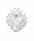 Platinum Brass Flower Shank Button with Clear Cubic Zirconia – 14.5mm Platinum Brass Flower Shank Button with Clear Cubic Zirconia – 14.5mm