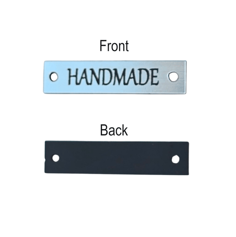 SILVER Plexi Link with word "HANDMADE' 30x8.4mm Plexi Link with word "HANDMADE' 30x8.4mm