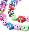 Polymer Clay Bead, Bear Head, Colorful, 7.5~10mm Polymer Clay Bead, Bear Head, Colorful, 7.5~10mm