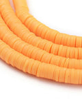 ORANGE-GOLD Polymer Clay Beads, Disc Heishi Beads 6mm Polymer Clay Beads, Disc Heishi Beads 6mm