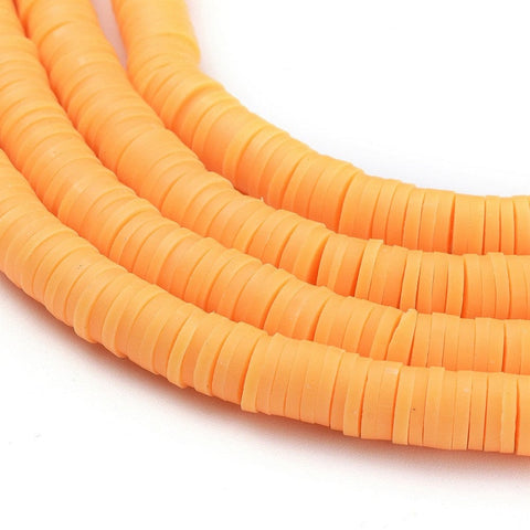 ORANGE-GOLD Polymer Clay Beads, Disc Heishi Beads 6mm Polymer Clay Beads, Disc Heishi Beads 6mm