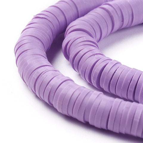 PLUM Polymer Clay Beads, Disc Heishi Beads 6mm Polymer Clay Beads, Disc Heishi Beads 6mm