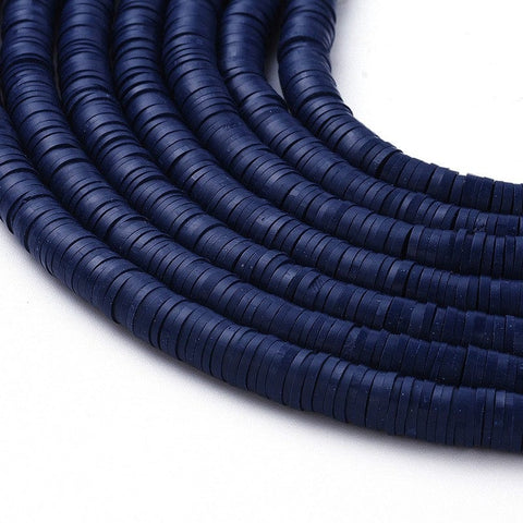 MIDNIGHT BLUE Polymer Clay Beads, Disc Heishi Beads 6mm Polymer Clay Beads, Disc Heishi Beads 6mm