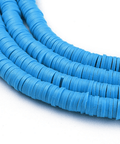 DODGER BLUE Polymer Clay Beads, Disc Heishi Beads 6mm Polymer Clay Beads, Disc Heishi Beads 6mm