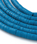 STEEL BLUE Polymer Clay Beads, Disc Heishi Beads 6mm Polymer Clay Beads, Disc Heishi Beads 6mm