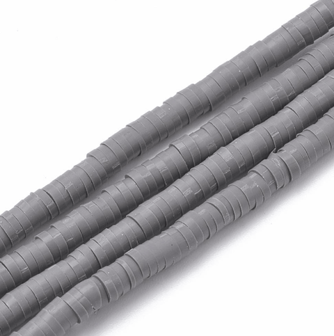 GRAY Polymer Clay Beads, Disc Heishi Beads 6mm Polymer Clay Beads, Disc Heishi Beads 6mm