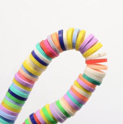 MIXED COLOR Polymer Clay Beads, Disc Heishi Beads 6mm Polymer Clay Beads, Disc Heishi Beads 6mm