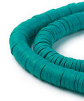DARK CYAN Polymer Clay Beads, Disc Heishi Beads 6mm Polymer Clay Beads, Disc Heishi Beads 6mm