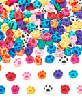 Polymer Clay Beads, Dog Paw Print, Mixed Color, 7~9x9~11x4mm Polymer Clay Beads, Dog Paw Print, Mixed Color, 7~9x9~11x4mm
