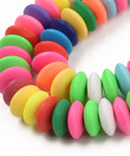 Polymer Clay Beads, Flat Round, Colorful, 8.5~9x3.5mm Polymer Clay Beads, Flat Round, Colorful, 8.5~9x3.5mm