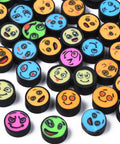 Polymer Clay Beads, Flat Round with Expression, Mixed 9~10mm Polymer Clay Beads, Flat Round with Expression, Mixed 9~10mm