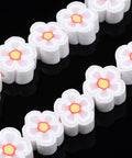 WHITE Polymer Clay Beads, Flower, 7.5~10mm Polymer Clay Beads, Flower, 7.5~10mm