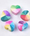 Polymer Clay Beads, Heart, Mixed Color 9~10mm Polymer Clay Beads, Heart, Mixed Color 9~10mm