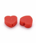 Polymer Clay Beads, Heart, Red, 8~9x9~10x3~5mm Polymer Clay Beads, Heart, Red, 8~9x9~10x3~5mm