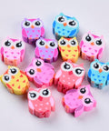 Polymer Clay Beads, Owl, Mixed Color Size: about 9~12mm long Polymer Clay Beads, Owl, Mixed Color Size: about 9~12mm long