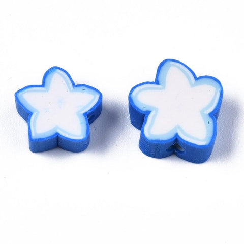 BLUE Polymer Clay Beads, Star, 8.5~11x9~11x4mm Polymer Clay Beads, Star, 8.5~11x9~11x4mm