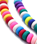 MIX Polymer Clay Beads Strands, Flat Round, 6~7x3mm Polymer Clay Beads Strands, Flat Round, 6~7x3mm