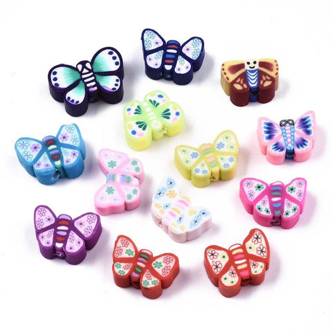 Polymer Clay Butterfly Beads, Mixed  8~10x10~12mm Polymer Clay Butterfly Beads, Mixed  8~10x10~12mm