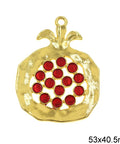 Pomegranate Lucky Charm with Red Enamel, 53x40.5mm Pomegranate Lucky Charm with Red Enamel, 53x40.5mm