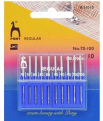 PONY NEEDLES Pony Universal needle for general domestic sewing. With flat shank.