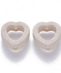 Porcelain Bead Frame Frosted Hearts, 15mm Porcelain Bead Frame Frosted Hearts, 15mm