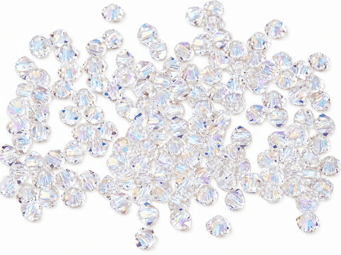 CRYSTAL AB Preciosa Crystal Bicones 4mm – Factory Pack of 720 Pieces Preciosa Crystal Bicones 4mm – Factory Pack of 720 Pieces