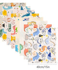 Printed Animals Cotton Fabric for Patchwork & Sewing – Mixed Colors, 6 Sheets/Set Printed Animals Cotton Fabric for Patchwork & Sewing – Mixed Colors, 6 Sheets/Set
