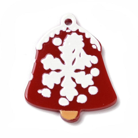 BELL 34x27x2mm Hole 1.6mm Printed Christmas Acrylic Pendants Printed Christmas Acrylic Pendants
