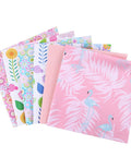 Printed Cotton Fabric Squares for Patchwork & Sewing – Flower Pattern, 250x250mm Printed Cotton Fabric Squares Pink Flower 6pcs | BalzarCrafts