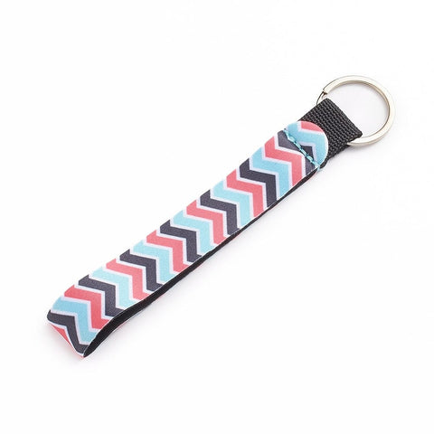 Printed Neoprene Wrist Keychain Lanyard, Keychain Holder, Wave Pattern,/ 160mm long Printed Neoprene Wrist Keychain Lanyard, Keychain Holder, Wave Pattern,/ 160mm long