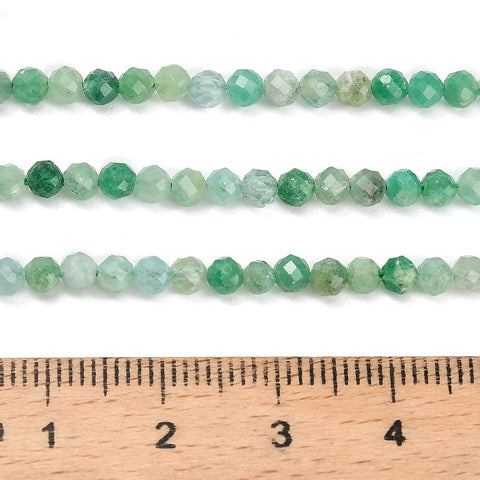 Product Title: Natural Emerald Round Faceted Beads Strand – 3mm, 38.4~38.8cm Product Title: Natural Emerald Round Faceted Beads Strand – 3mm, 38.4~38.8cm