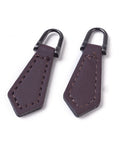 PU Leather Zipper Puller, Garment Accessories, with Alloy Findings, Rhombus 13x38~40mm PU Leather Zipper Puller, Garment Accessories, with Alloy Findings, Rhombus 13x38~40mm