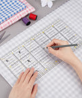 Quilting Template, Transparent Acrylic Sewing Machine Ruler, DIY Hand Patchwork, Cutting Craft, Rectangle, Transparent Acrylic Quilting Template – Rectangle Sewing Machine Ruler for DIY Patchwork & Cutting Crafts