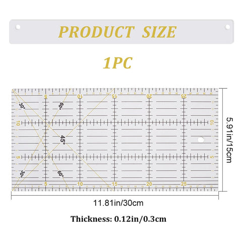 Quilting Template, Transparent Acrylic Sewing Machine Ruler, DIY Hand Patchwork, Cutting Craft, Rectangle, Transparent Acrylic Quilting Template – Rectangle Sewing Machine Ruler for DIY Patchwork & Cutting Crafts