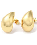 18KT GOLD PLATED Rack Plating Brass Teardrop Stud Earrings, 18x11.5mm Rack Plating Brass Teardrop Stud Earrings, 18x11.5mm