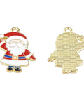 Rack Plating Father Christmas Alloy Enamel Pendants, Light Gold, 25x18x1mm Rack Plating Father Christmas Alloy Enamel Pendants, Light Gold, 25x18x1mm