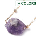 NATURAL AMETHYST Raw Stone Pendant 304 stainless Steel Necklace (45cm) Raw Stone Pendant 304 stainless Steel Necklace (45cm)